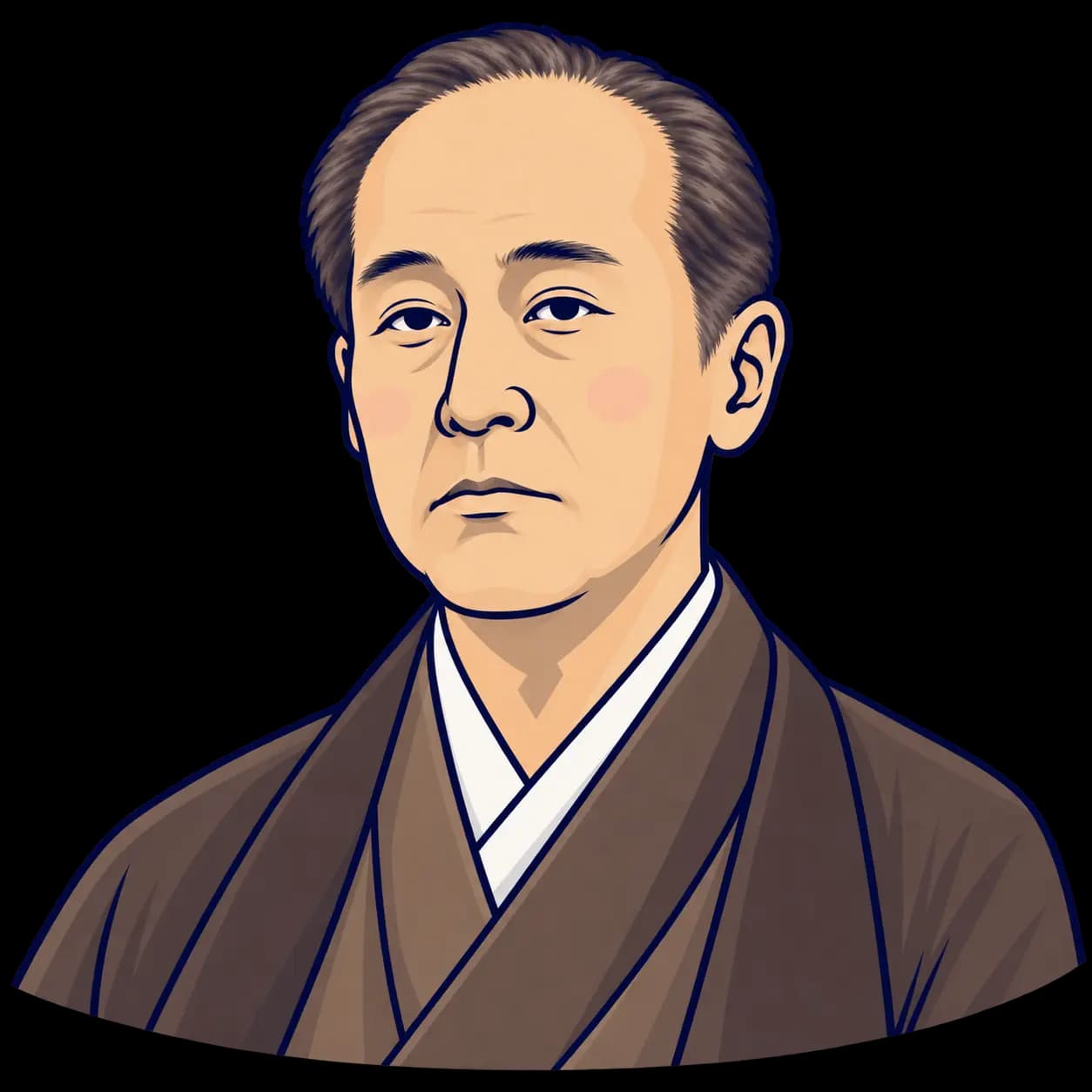 fukuzawaを描いたフラットなイラスト肖像